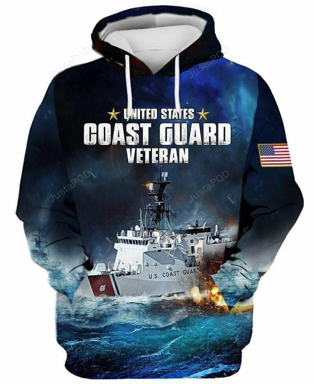 Us Navy Goast Guard Veteran 3d All Print Hoodie