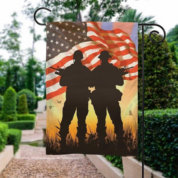 Us Proud Military Soldier Gift for Independence Day Us Flag Garden Flag House Flag