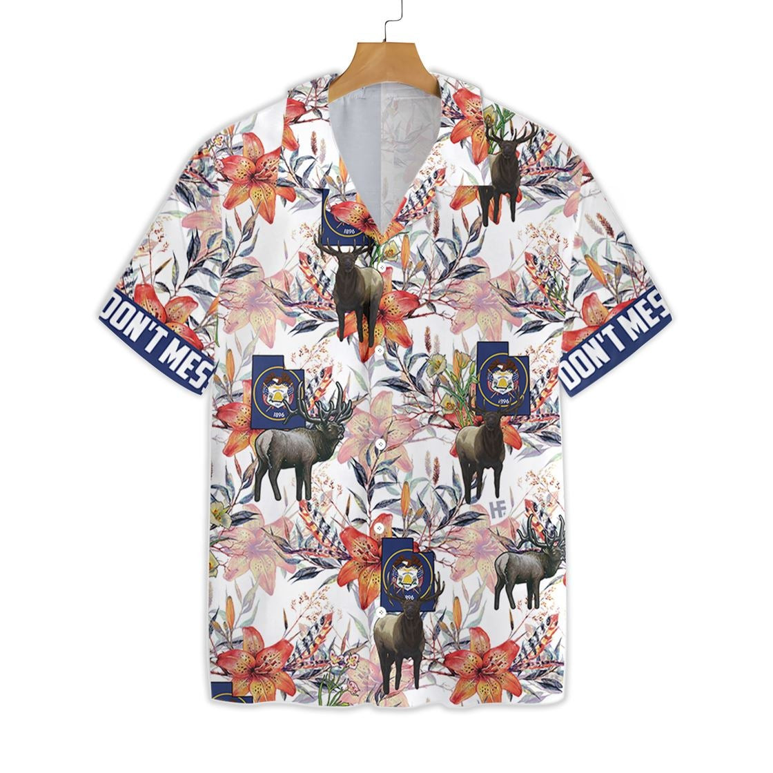 Utah Elk And The Sego Lily Hawaiian Shirt