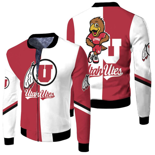 Utah Utes Mascot For Utes Fan Fleece Bomber Jacket