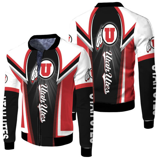 Utah Utes Ncaa For Utes Fan Fleece Bomber Jacket