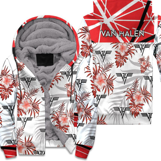 Van Halen Hawaii Reded 3D Fleece Hoodie