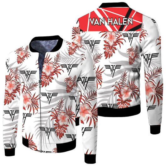 Van Halen Hawaii Reded Fleece Bomber Jacket