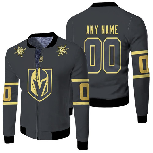 Vegas Golden Knights 2020 Nhl Ice Hockey Black Jersey Style Custom Gift For Knights Fans Fleece Bomber Jacket