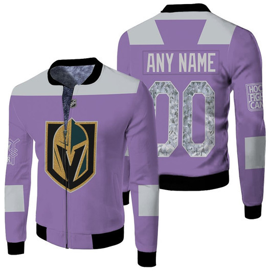 Vegas Golden Knights 2020 Nhl Ice Hockey Purple Jersey Style Custom Gift For Knights Fans Fleece Bomber Jacket