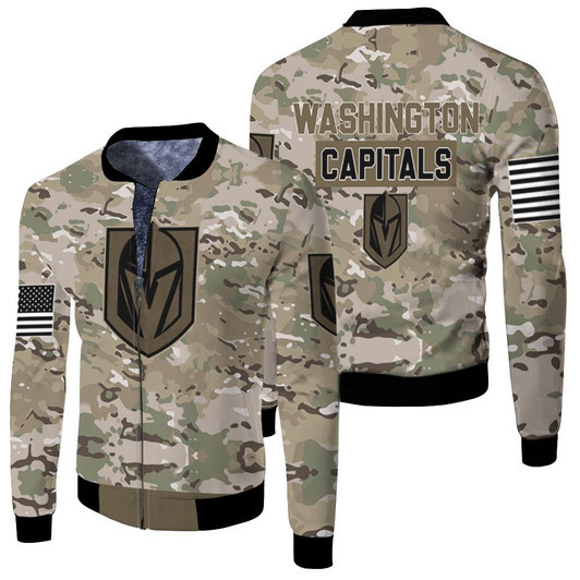 Vegas Golden Knights Camouflage Veteran Fleece Bomber Jacket