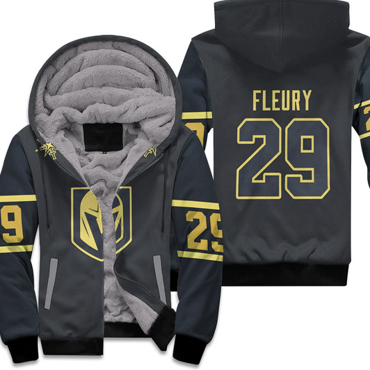 Vegas Golden Knights Marc-Andre Fleury 29 2020 Nhl Ice Hockey Black Jersey Style Gift For Knights Fans Fleece Hoodie