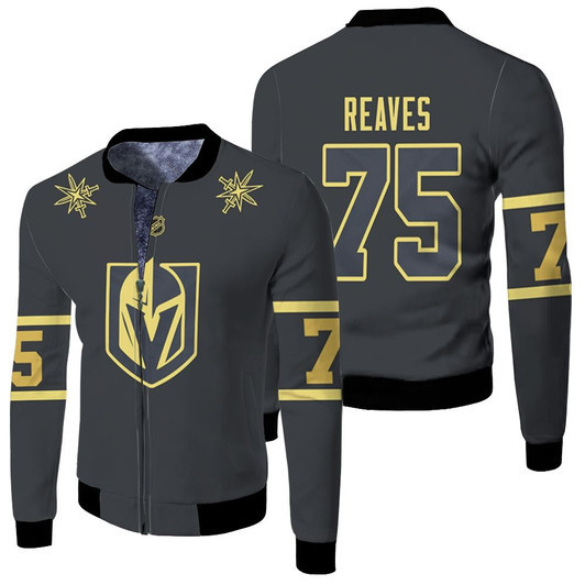 Vegas Golden Knights Ryan Reaves 75 2020 Nhl Ice Hockey Black Jersey Style Gift For Knights Fans Fleece Bomber Jacket