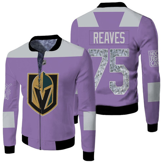 Vegas Golden Knights Ryan Reaves 75 2020 Nhl Ice Hockey Purple Jersey Style Gift For Knights Fans Fleece Bomber Jacket