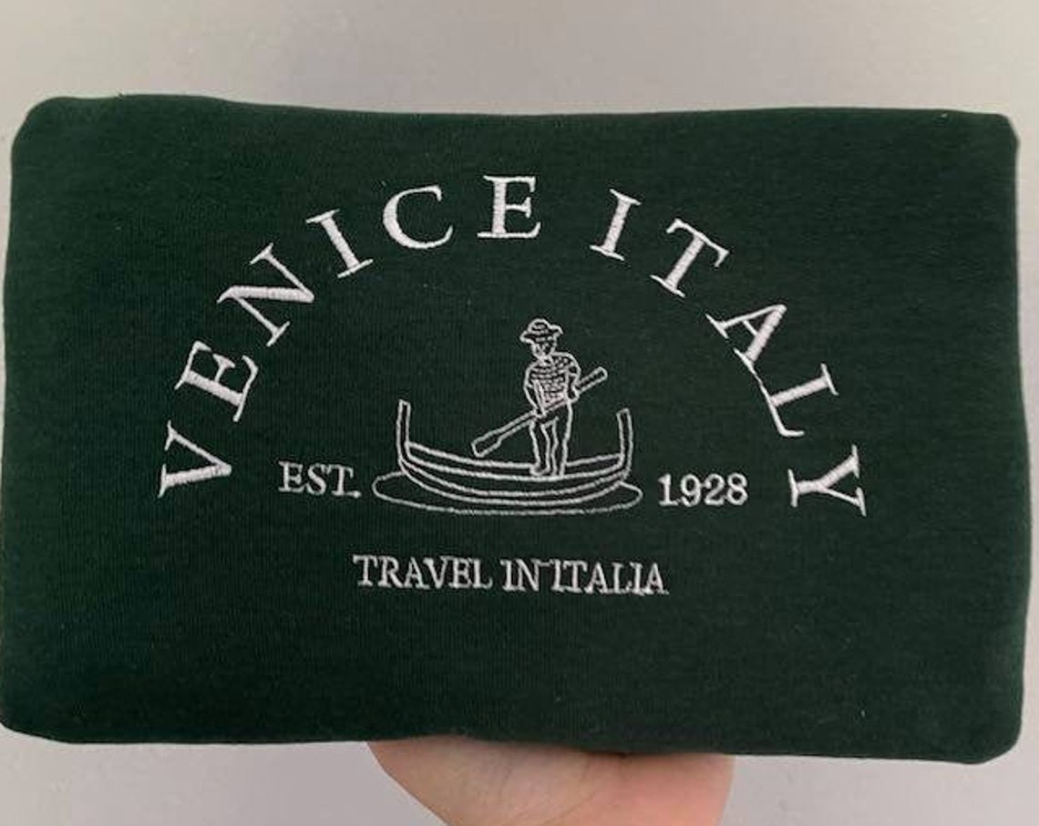 Venice Italy Embroidered Sweatshirt Custom Embroidery