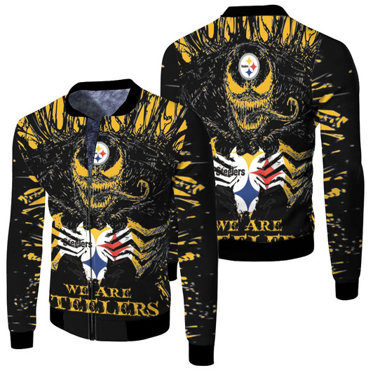 Venom We Are Pittsburgh Steelers Fleece Bomber Jacket