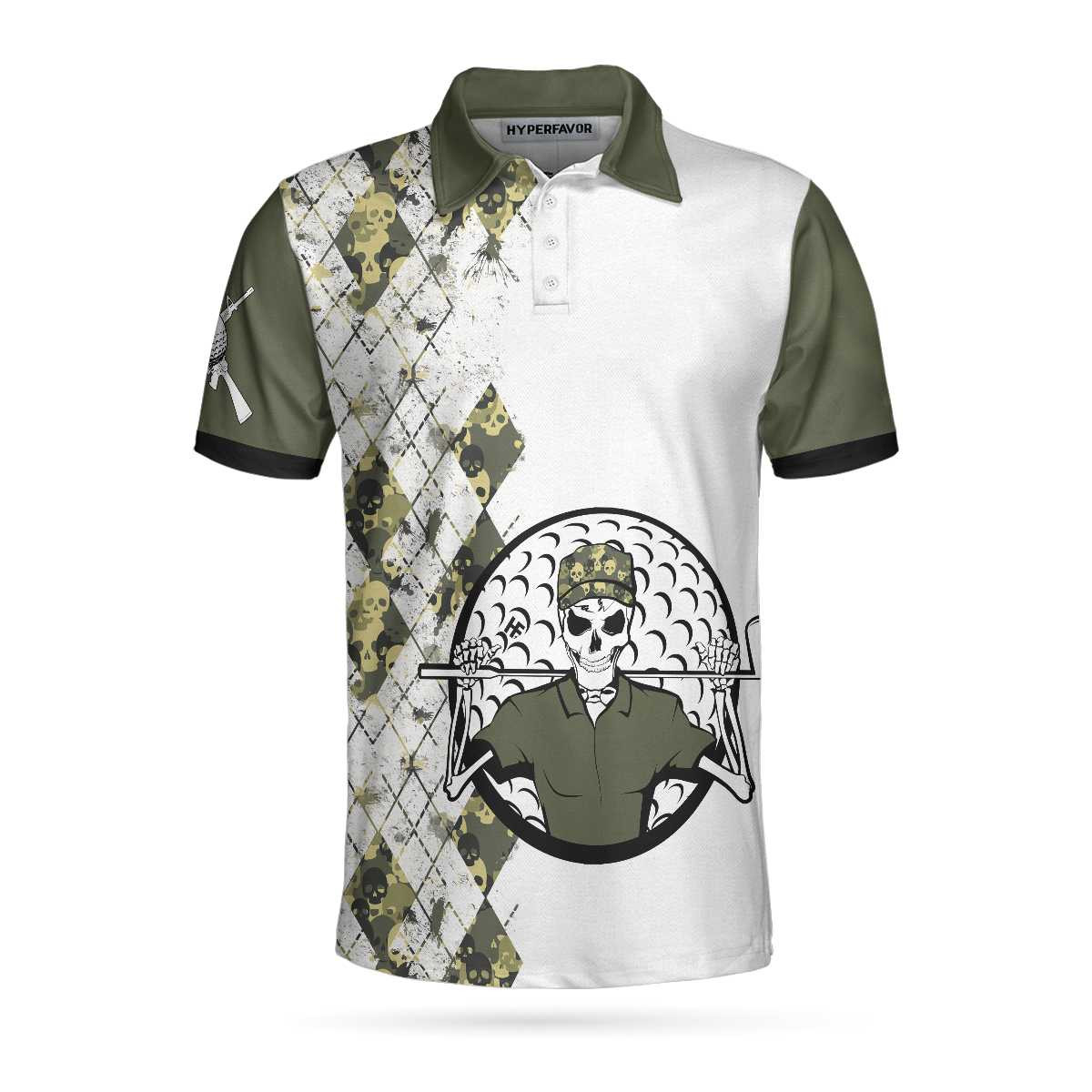 Veteran Fire In The Hole Polo Shirt Veteran Themed Golfing Polo Shirt For Male Golfers Argyle Shirt