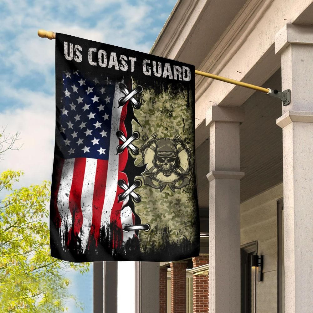 Veteran Us Coast Guard American Flag Garden Flag House Flag