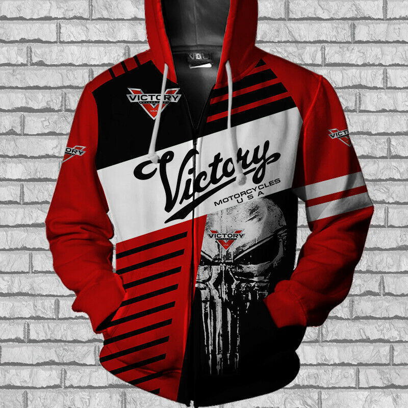 Victory Motorcycles 3D Zip Hoodie Unisex All Over Printed Hoodie