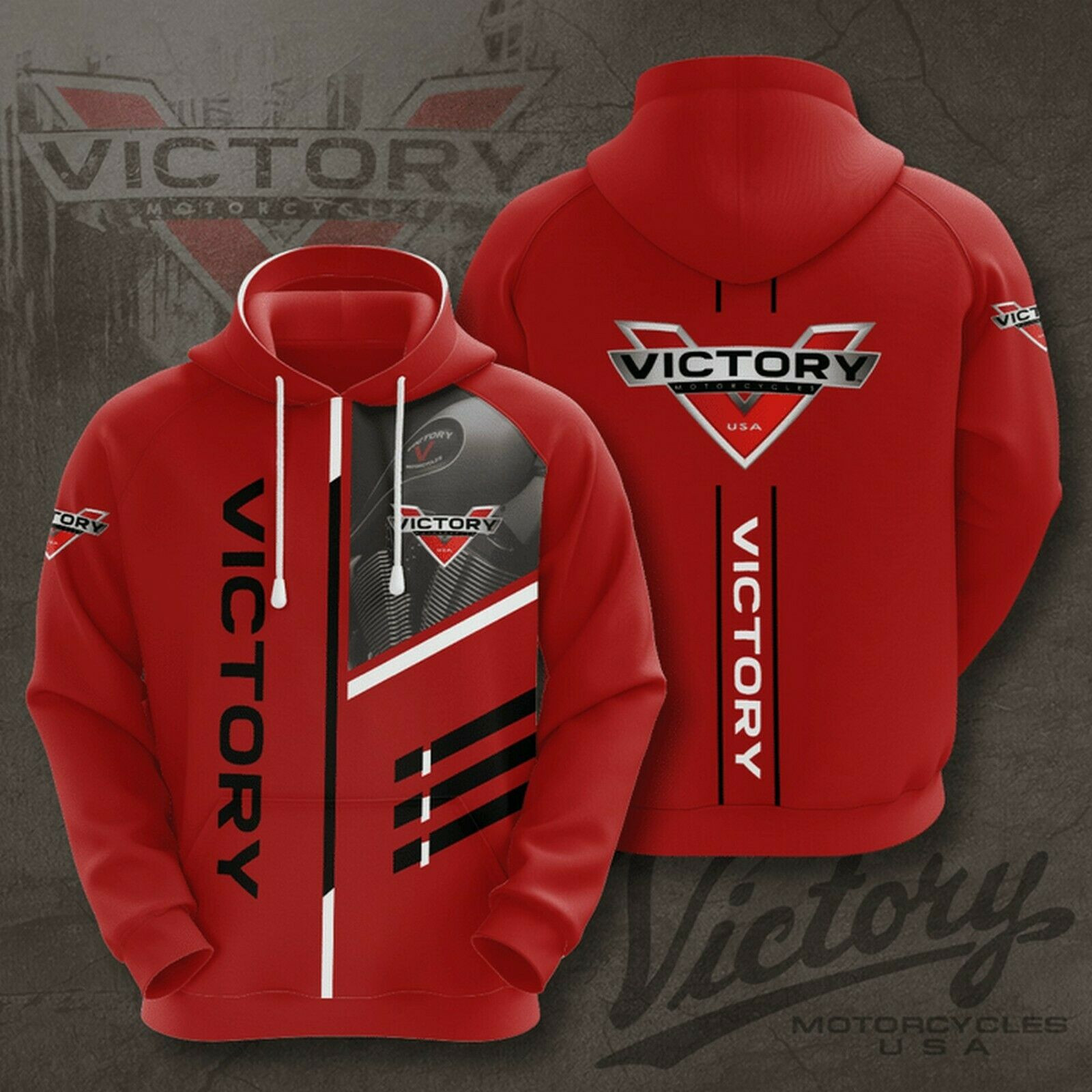 Victory Motorcycles Adult Hoodie 3D All Over Print Size S