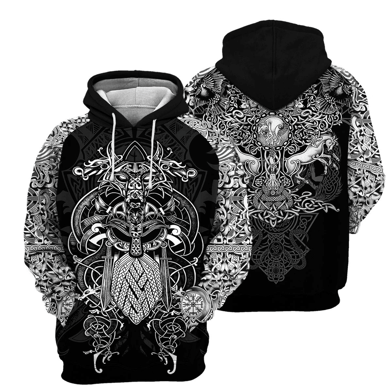 Viking 3d All Over Print Hoodie For Men ampamp Women Fu