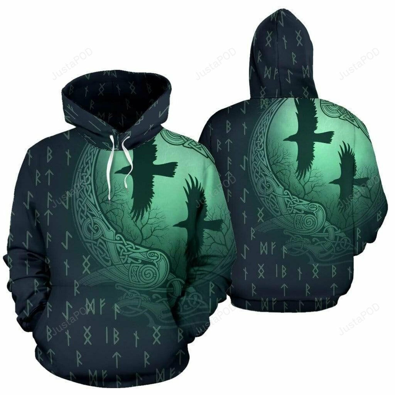 Viking Raven And Odins Eye 3d All Print Hoodie