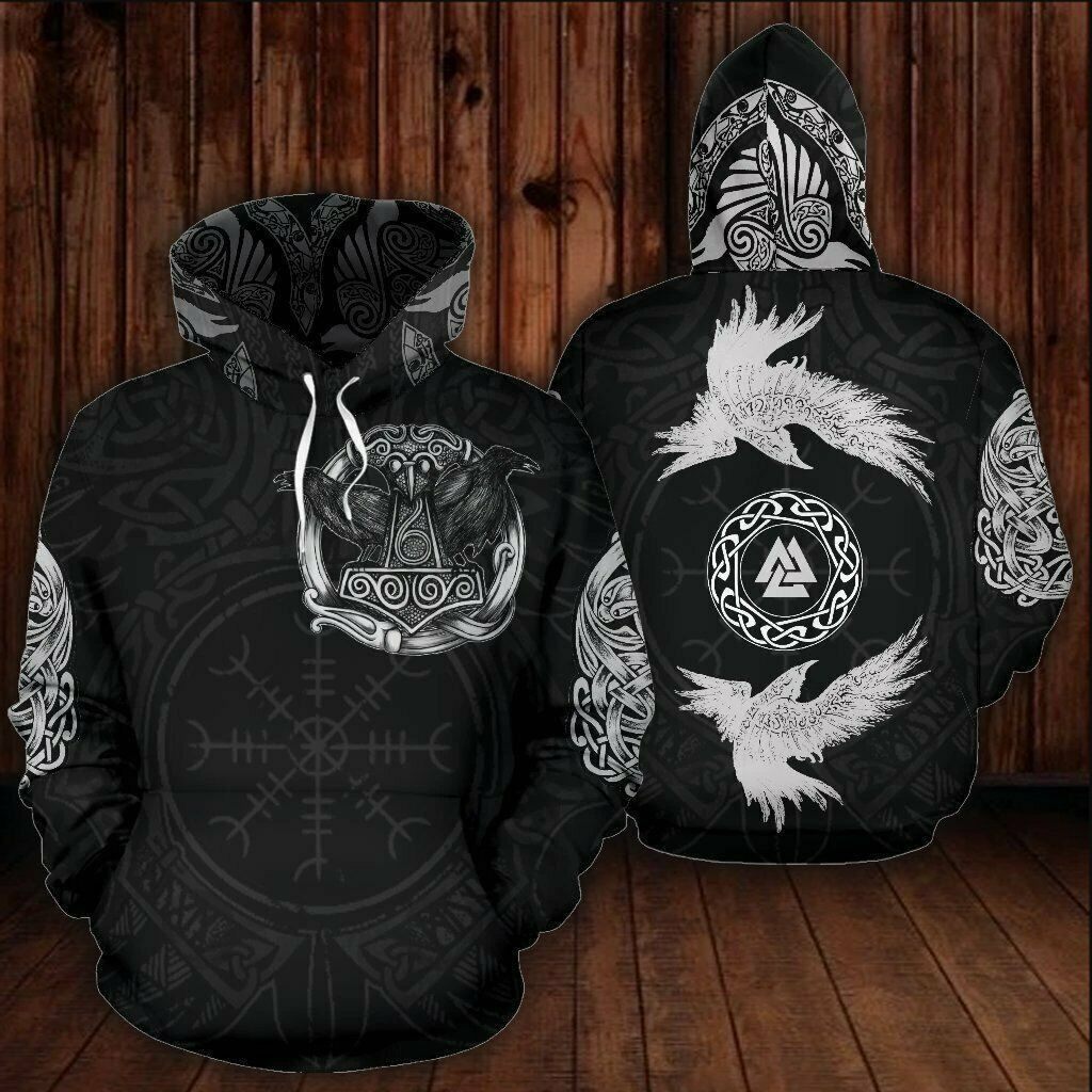 Viking Raven Norse 3D All Over Print Unisex Adult  Full size S