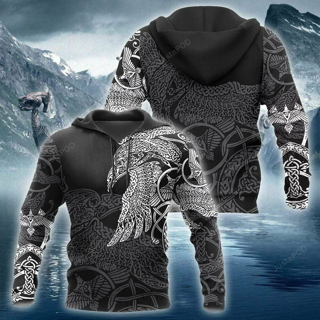 Viking Raven Of Odin Munin 3d All Print Hoodie