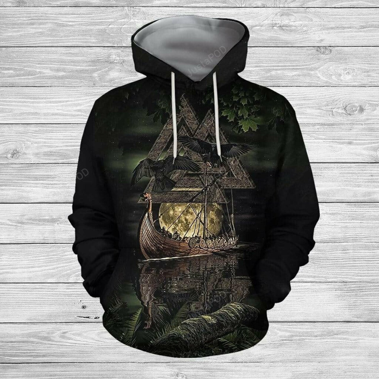 Viking Ships Odin 3d All Print Hoodie