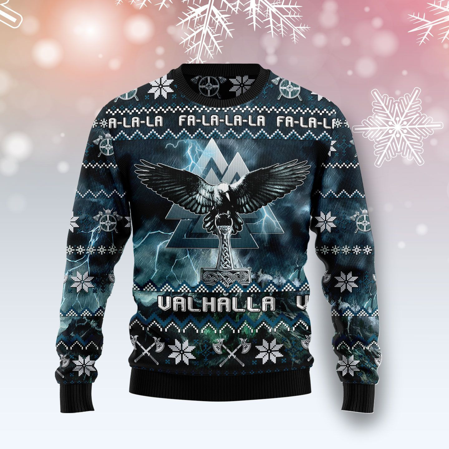 Viking Symbol Ugly Christmas Sweater Ugly Sweater For Men Women