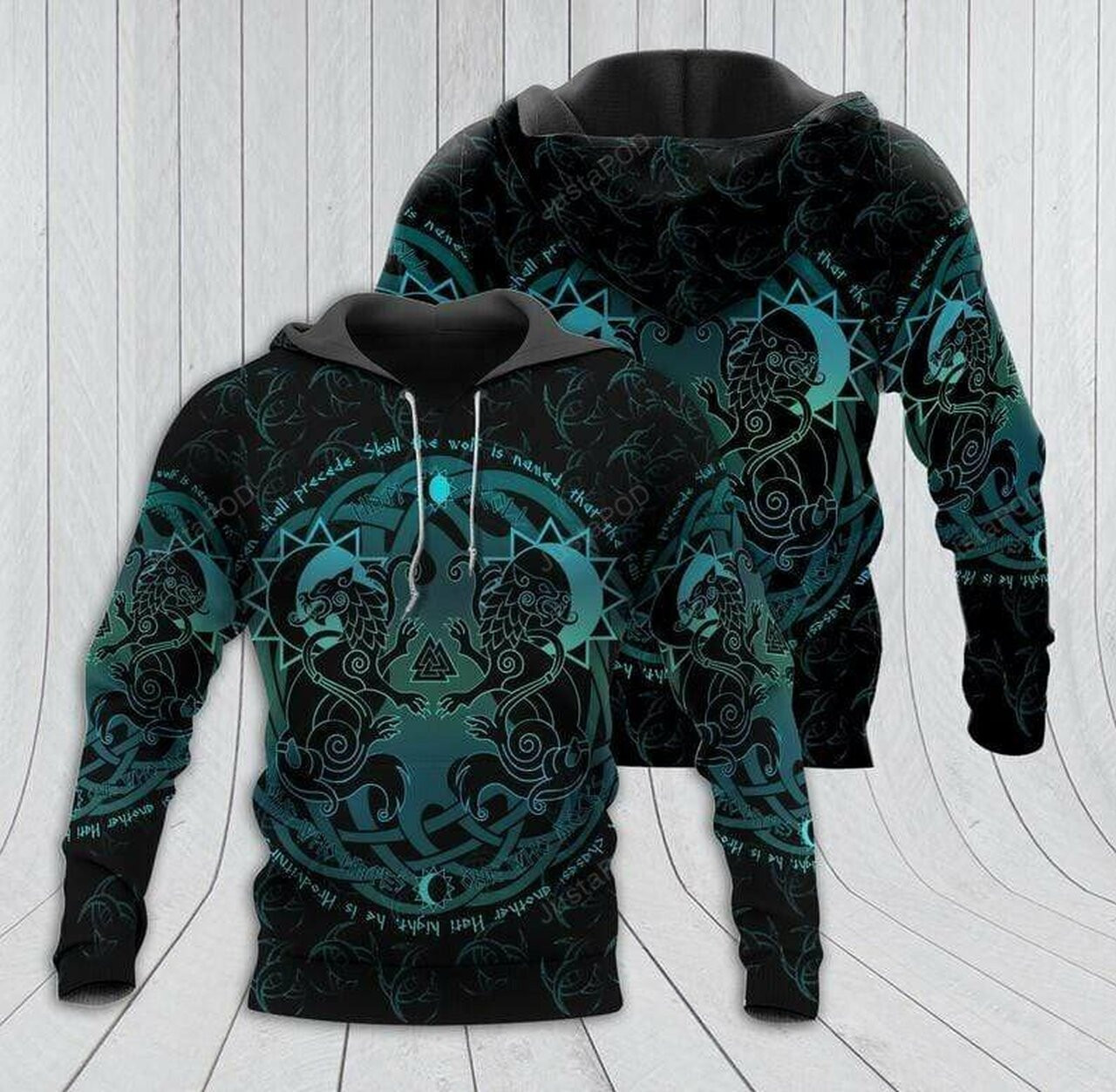 Viking Tatoo Hati And Skoll 3d All Print Hoodie