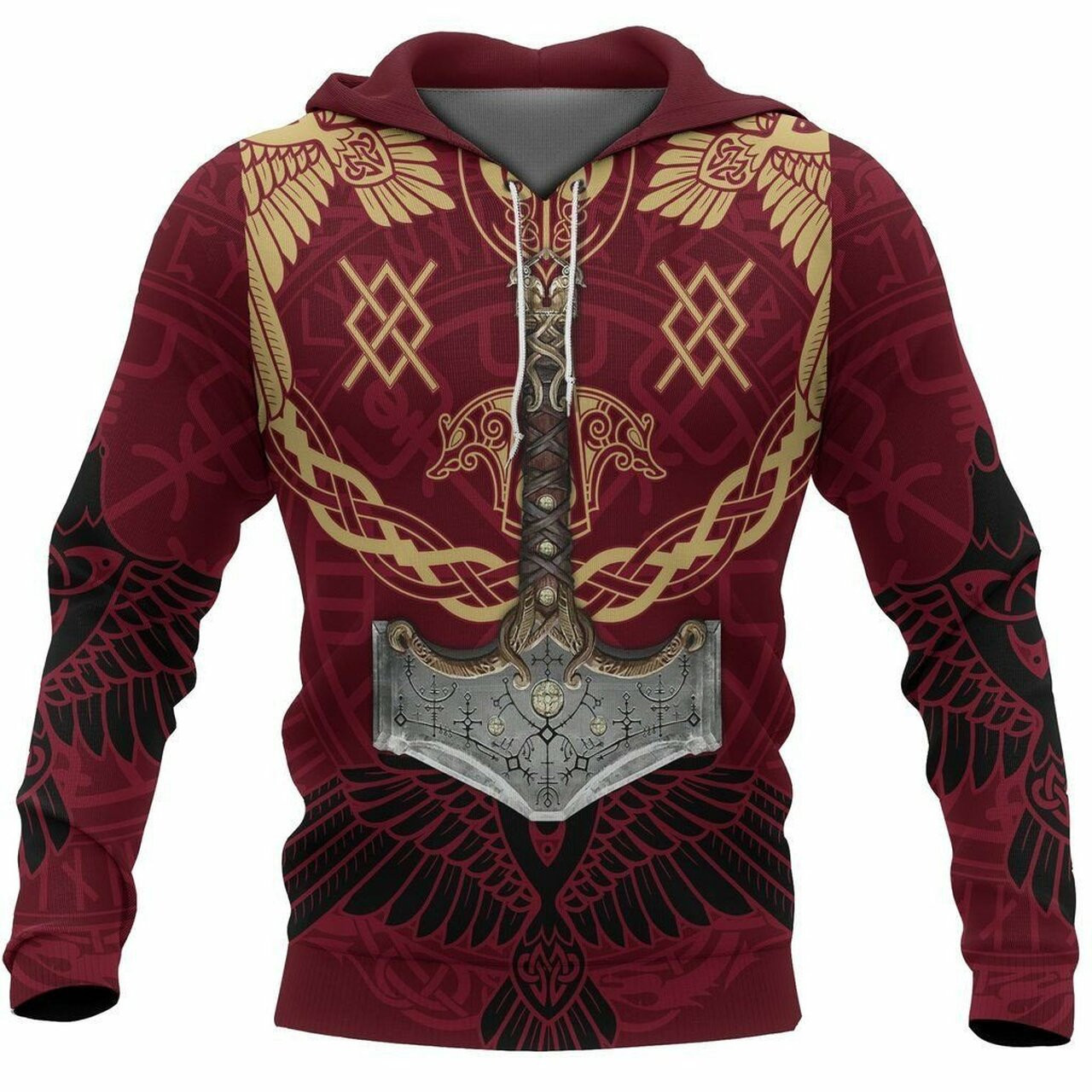 Viking Vegvisir Raven Of Odin For Unisex 3d All Over Print Hoodie