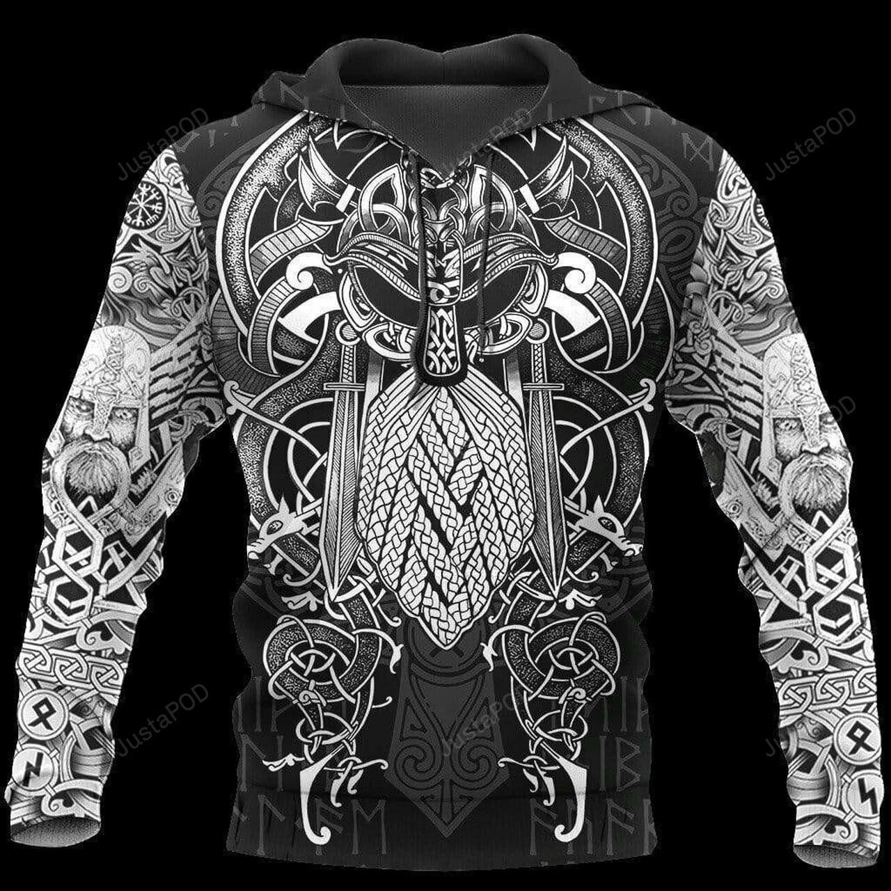 Vikings Odin Tattoo 3d All Print Hoodie