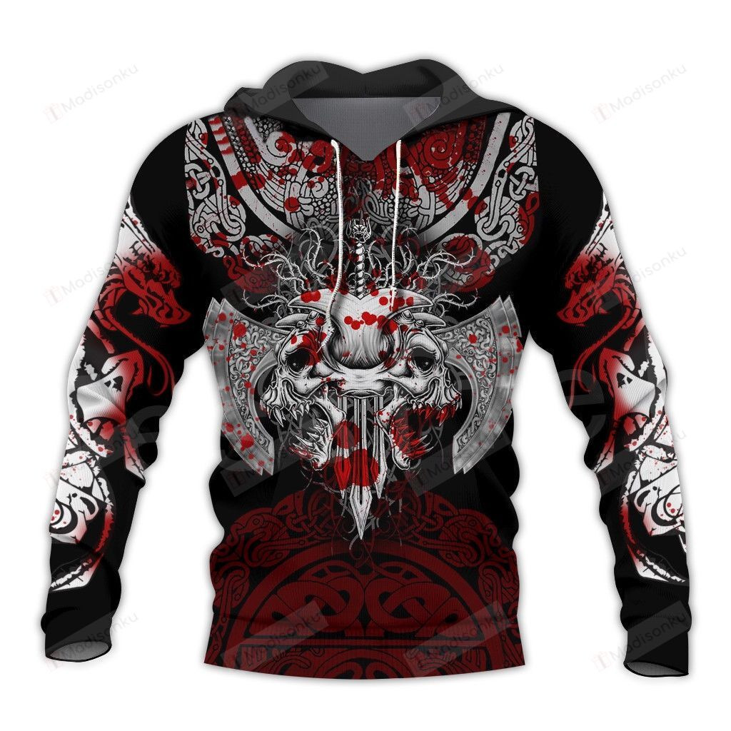 Vikings Symbol Tattoo 3D All Over Print Hoodie