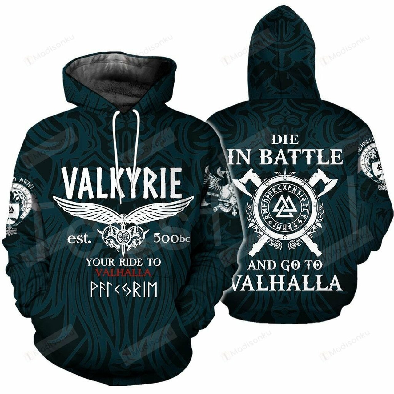 Vikings Symbol Tattoo 3d All Over Print Hoodie