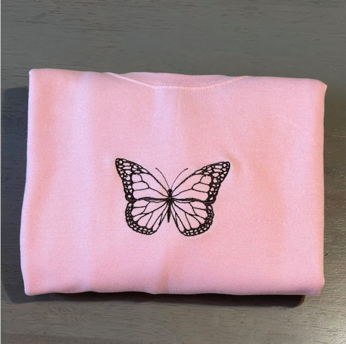 Vintage Butterfly Custom Embroidered Sweatshirt Butterfly Sweatshirts Butterfly Crewnecks