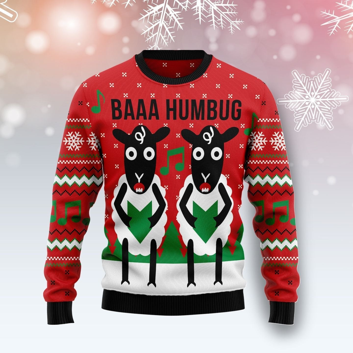 Vintage Sheep Music Ugly Christmas Sweater