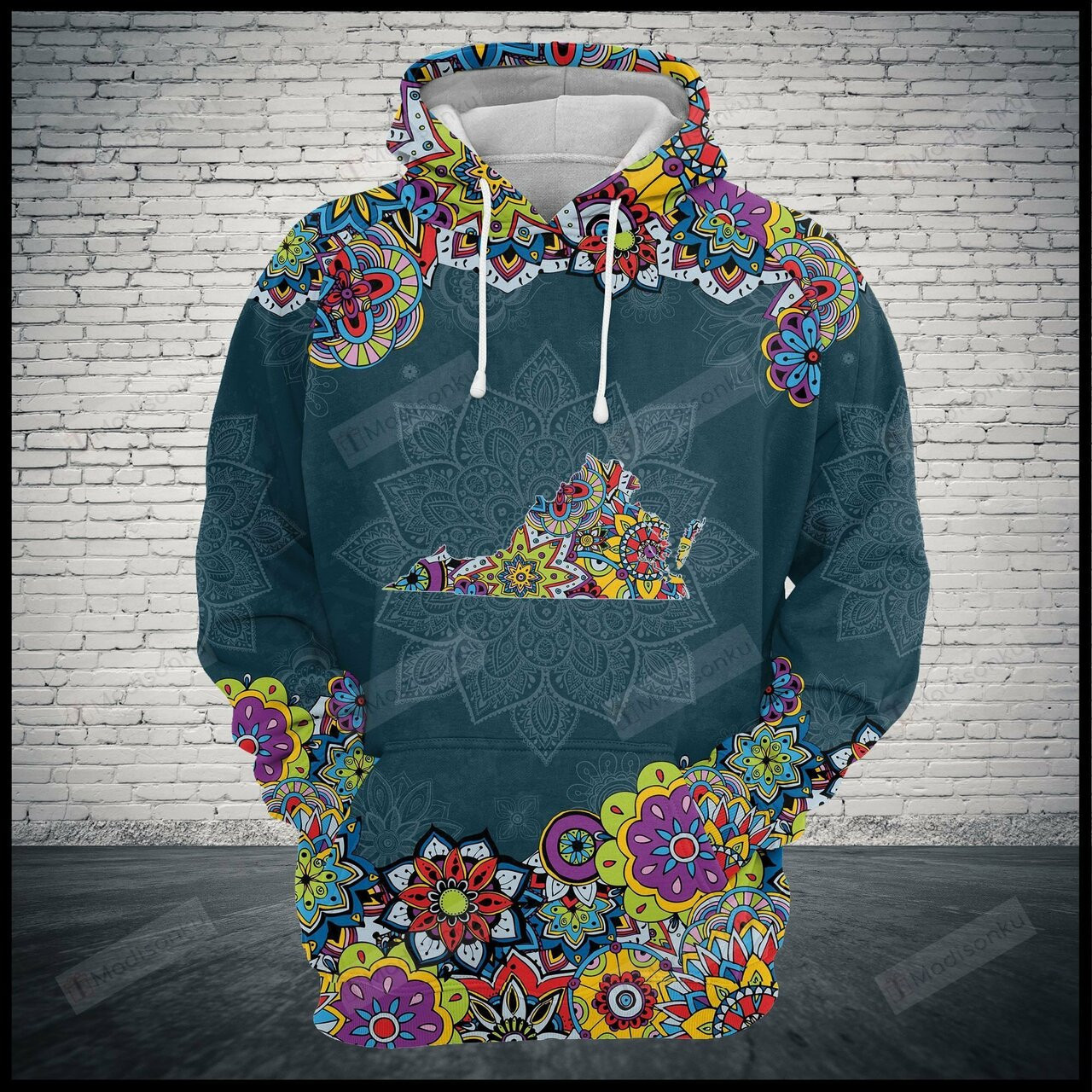 Virginia State Mandala 3d All Over Print Hoodie