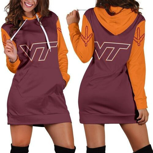 Virginia Tech Hokies Hoodie Dress Sweater Dress Sweatshirt Dress 3d All Over Print For Women Hoodie