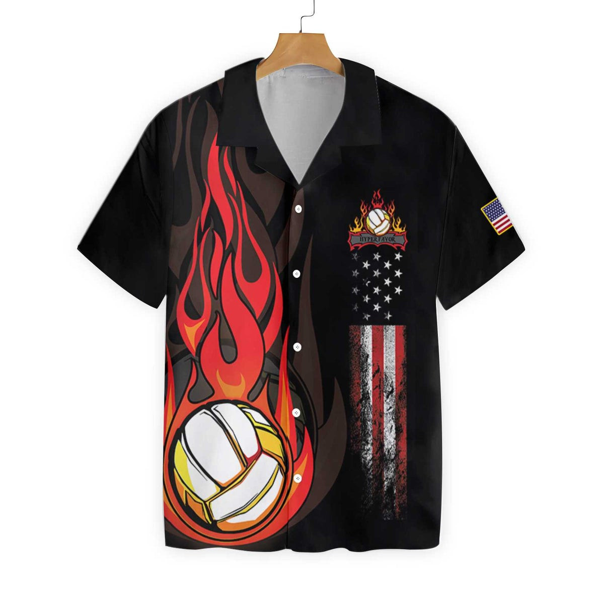 Volleyball Flame Hawaiian Shirt