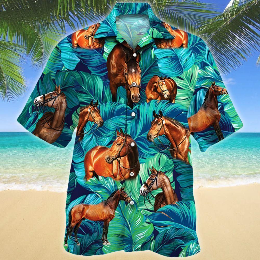 Warmblood Horse Lovers Aloha Hawaiian Shirt Colorful Short Sleeve Summer Beach Casual Shirt For Men And Women