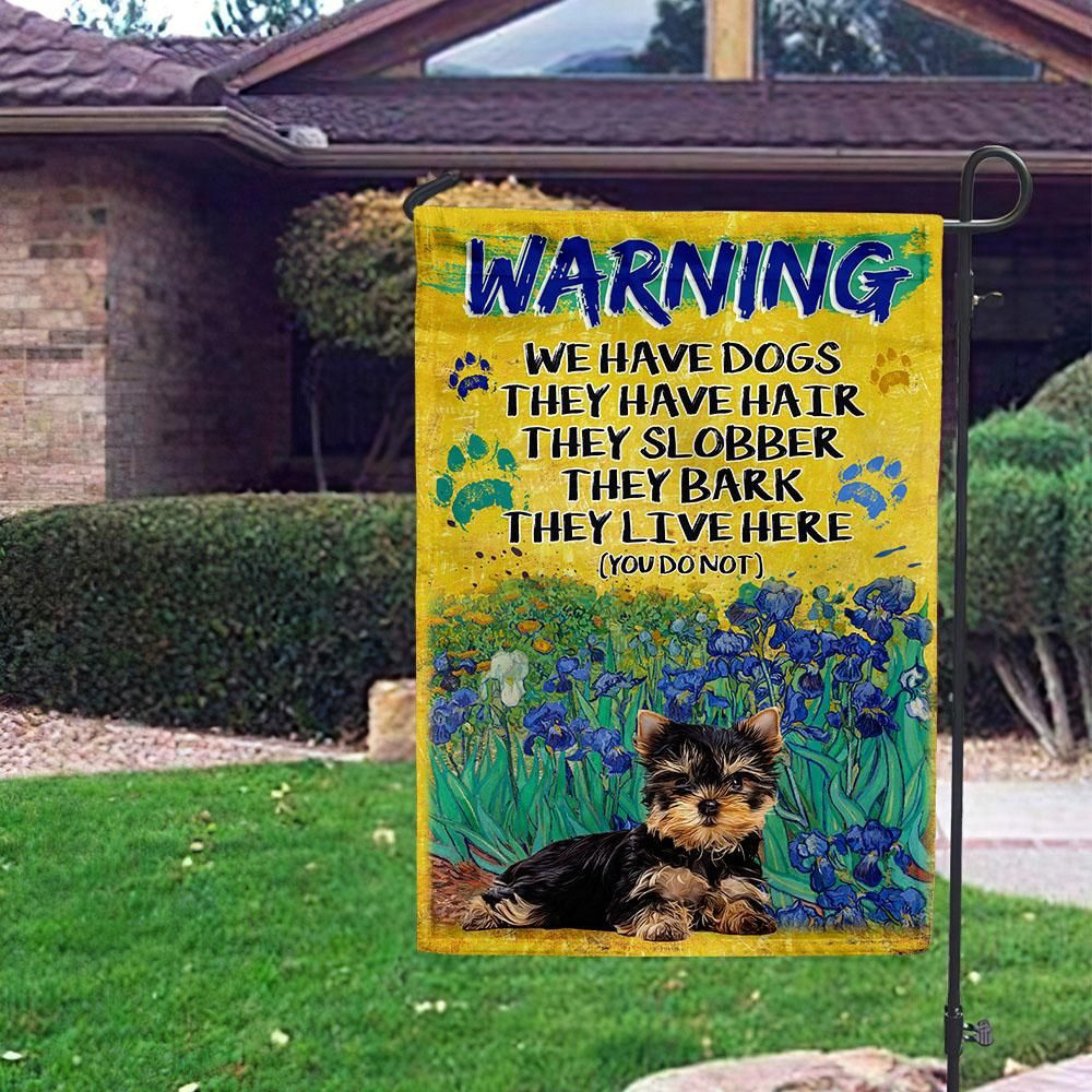 Warning We Have Dogs Garden Flag House Flag