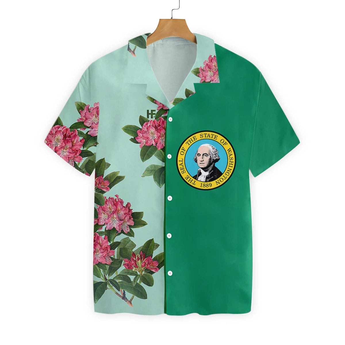 Washington Flag Coast Rhododendron Hawaiian Shirt