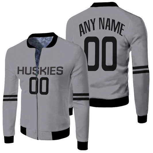 Washington Huskies American Football Team Gray Jersey Style Custom Gift For Huskies Fans Fleece Bomber Jacket