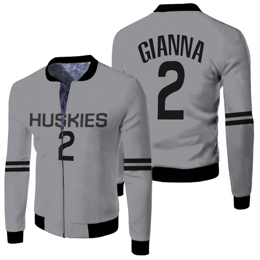 Washington Huskies Gianna Bryant 2 American Football Team Gray Jersey Style Gift For Huskies Fans Fleece Bomber Jacket