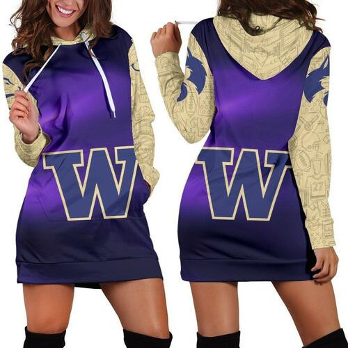 Washington Huskies Hoodie Dress Sweater Dress Sweatshirt Dress 3d All Over Print For Women Hoodie