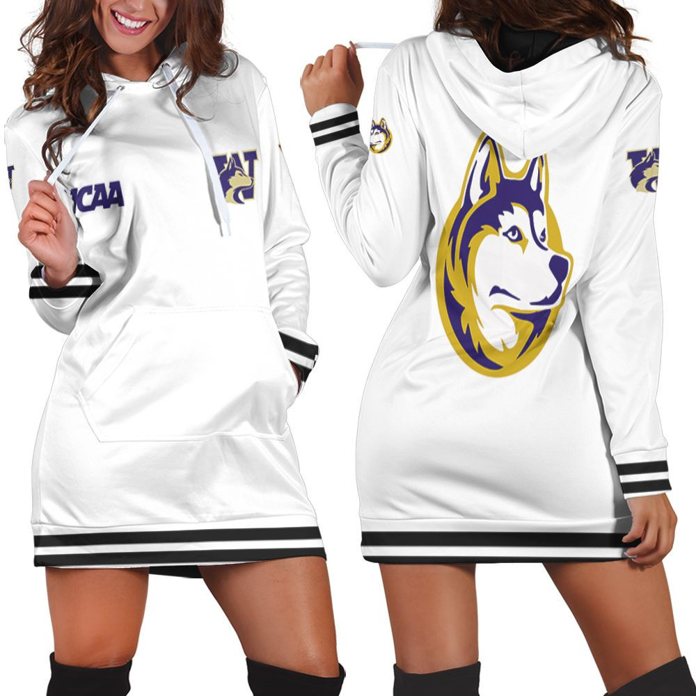 Washington Huskies Ncaa Classic White With Mascot Logo Gift For Washington Huskies Fans Hoodie Dress Sweater Dress Sweatshirt Dress