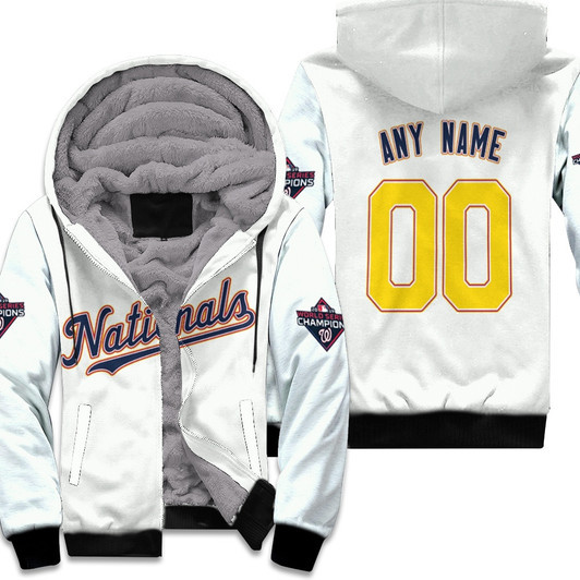 Washington Nationals 2020 Mlb Baseball Team White Jersey Style Custom Gift For Nationals Fans Fleece Hoodie