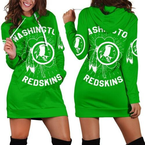 Washington Redskins St Patricks Day Hoodie Dress Sweater Dress Sweatshirt Dress 3d All Over Print For Women Hoodie