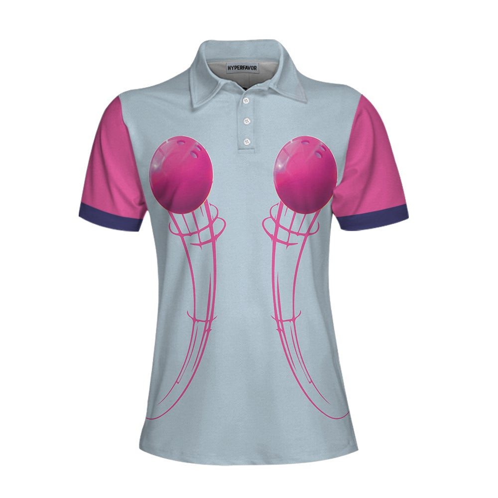 Watch Out This Girl Knows How To Handle Her Balls Bowling Short Sleeve Women Polo Shirt Bowling Polo Shirt Design