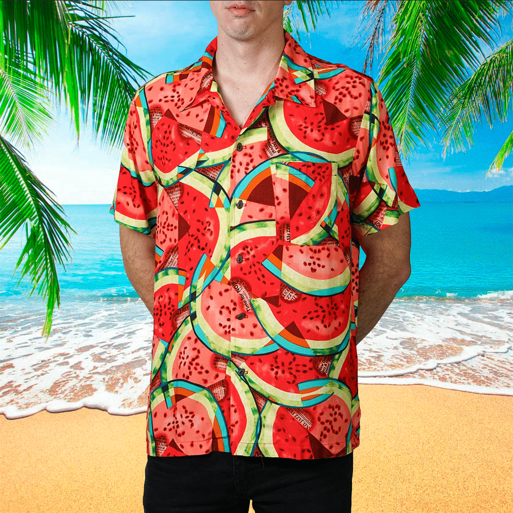 Watermelon Hawaiian Shirt Watermelon Button Up Shirt For Men and Women
