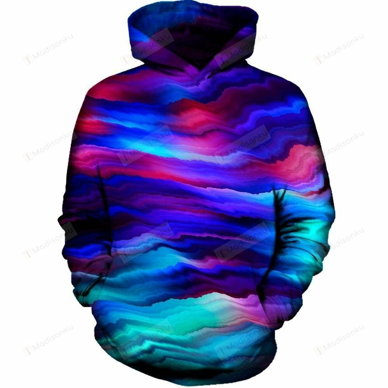 Wavy 3d All Over Printed Hoodie