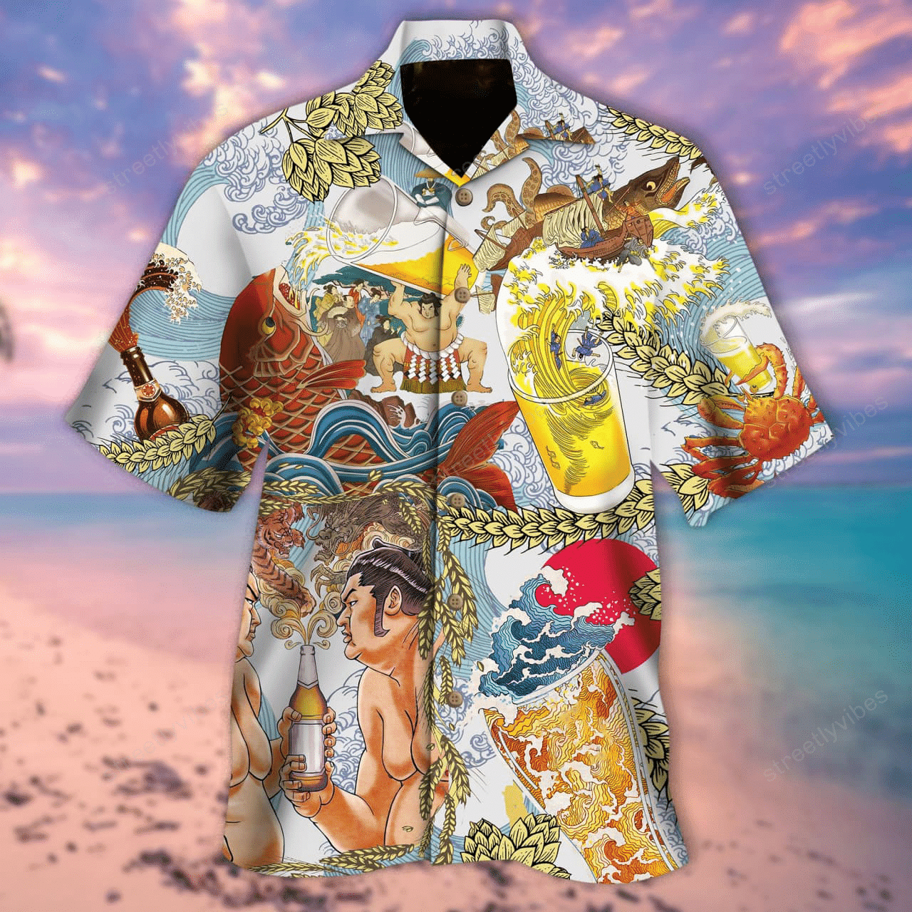 Wavy Beer Life Hawaiian Shirt Hawaiian Shirt For Men