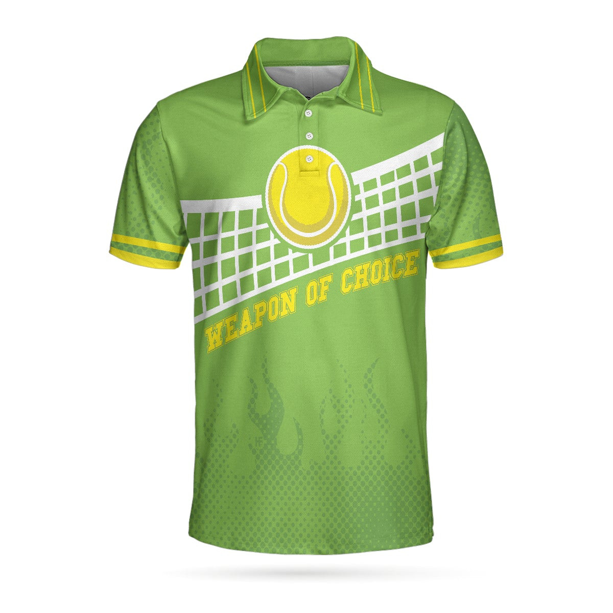 Weapon Of Choice Short Sleeve Polo Shirt Green Tennis Ball On The Net Polo Shirt Best Tennis Shirt For Men