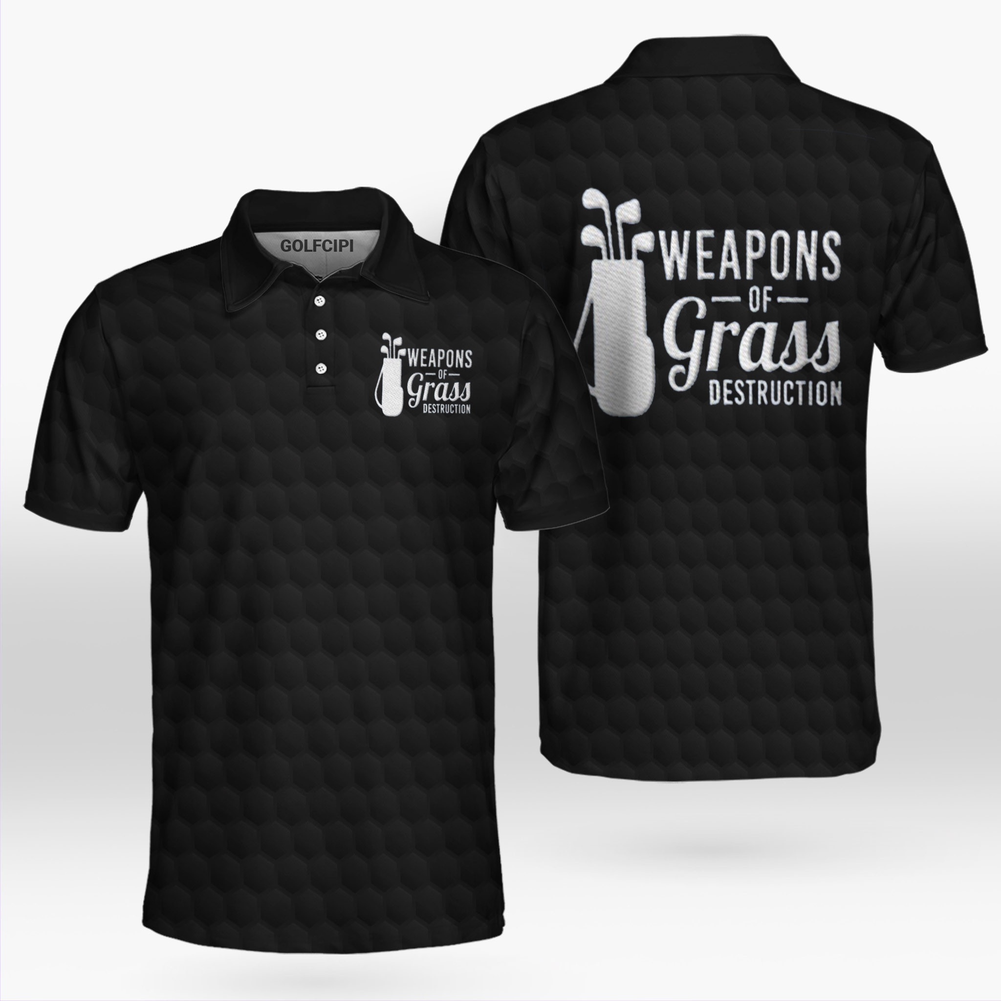 Weapons Of Grass Destruction Black Polo Shirt Best Golf Shirts For Men